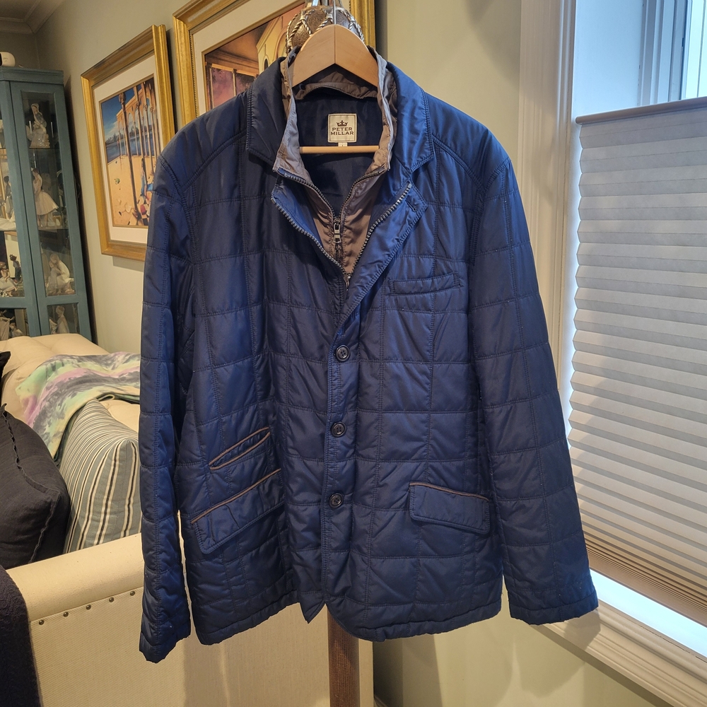 Men's Blue Quilted Jacket